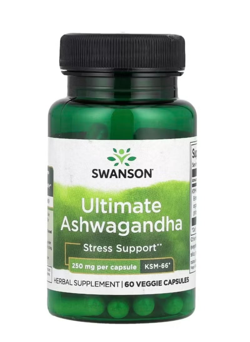 سوانسون ألتيميت اشواغاندا 250 مجم 60 كبسولة نباتية - Image 1